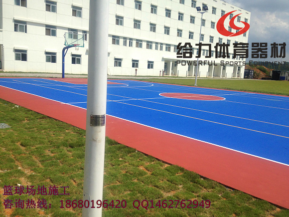 广州篮球场彩色地胶施工 沙河学校篮球场地厂